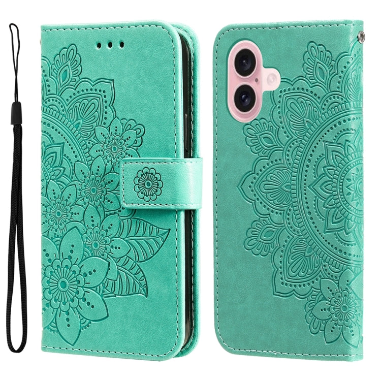 Seven-petal Flowers Embossing Leather Phone Case, Series 2