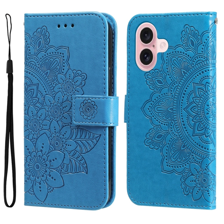 Seven-petal Flowers Embossing Leather Phone Case, Series 2