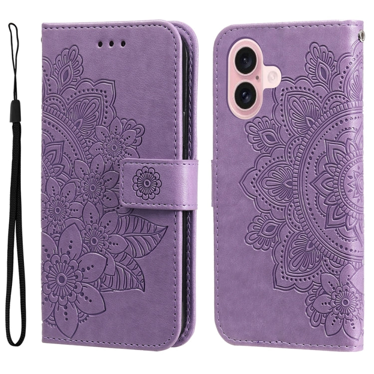 Seven-petal Flowers Embossing Leather Phone Case, Series 2