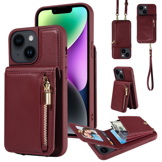 Crossbody Lanyard Zipper Wallet Leather Phone Case, Series 5