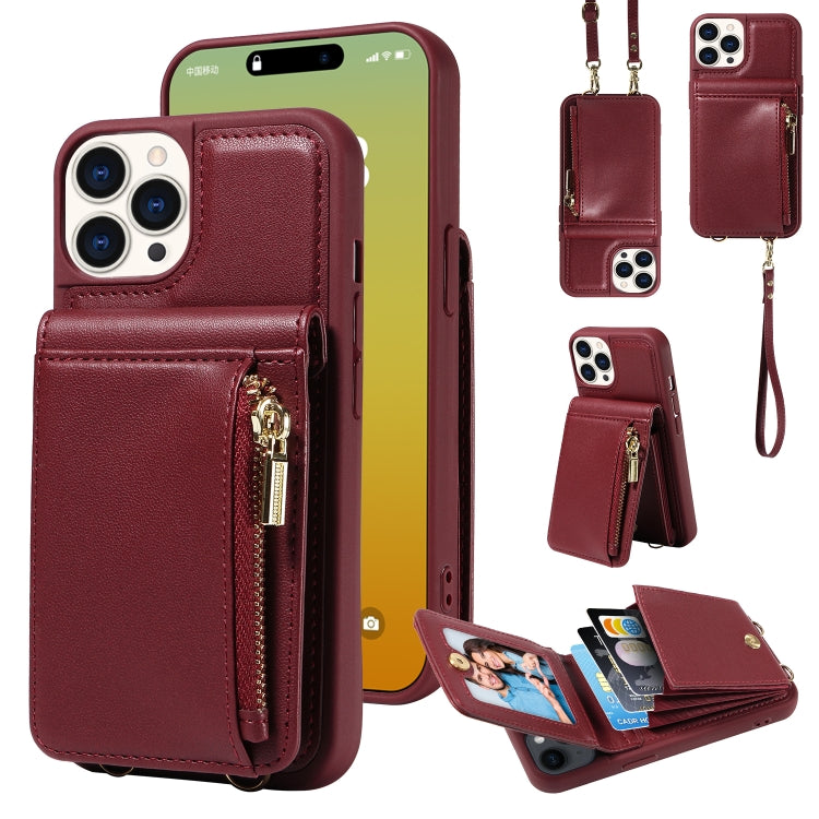 Crossbody Lanyard Zipper Wallet Leather Phone Case, Series 4