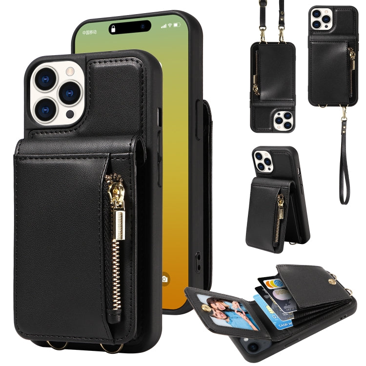 Crossbody Lanyard Zipper Wallet Leather Phone Case, Series 4