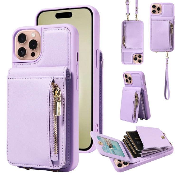 Crossbody Lanyard Zipper Wallet Leather Phone Case, Series 4