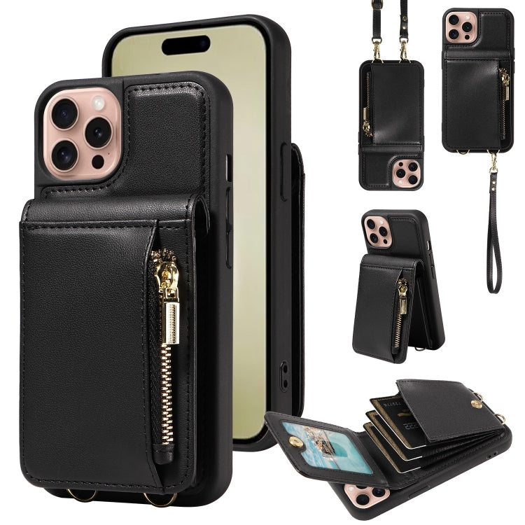 Crossbody Lanyard Zipper Wallet Leather Phone Case, Series 4