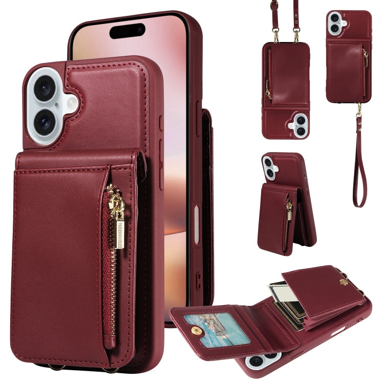 Crossbody Lanyard Zipper Wallet Leather Phone Case, Series 1