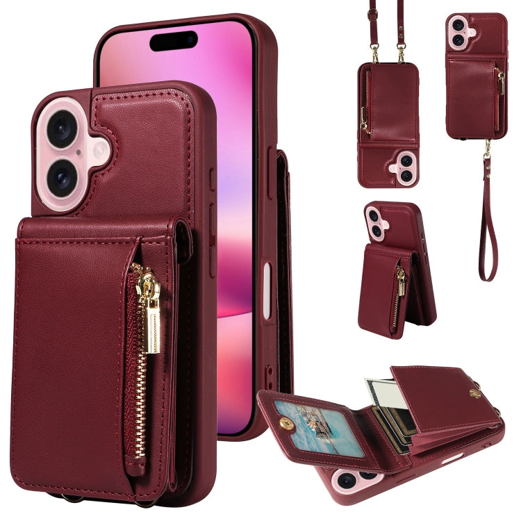 Crossbody Lanyard Zipper Wallet Leather Phone Case, Series 3