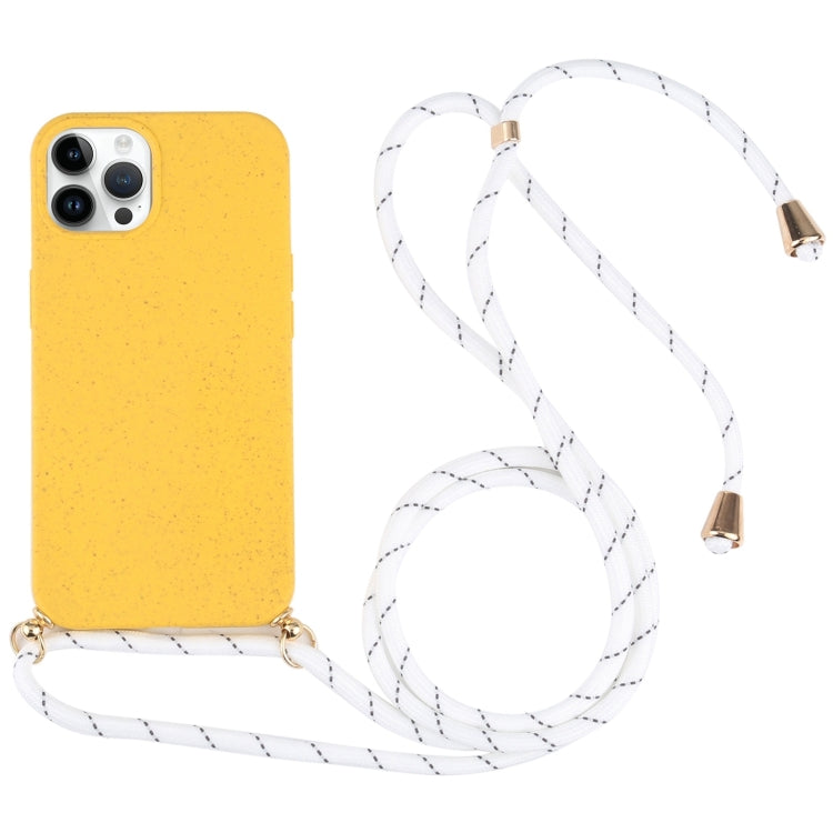 Wheat Straw TPU Shockproof Phone Case with Neck Lanyard, Series 2