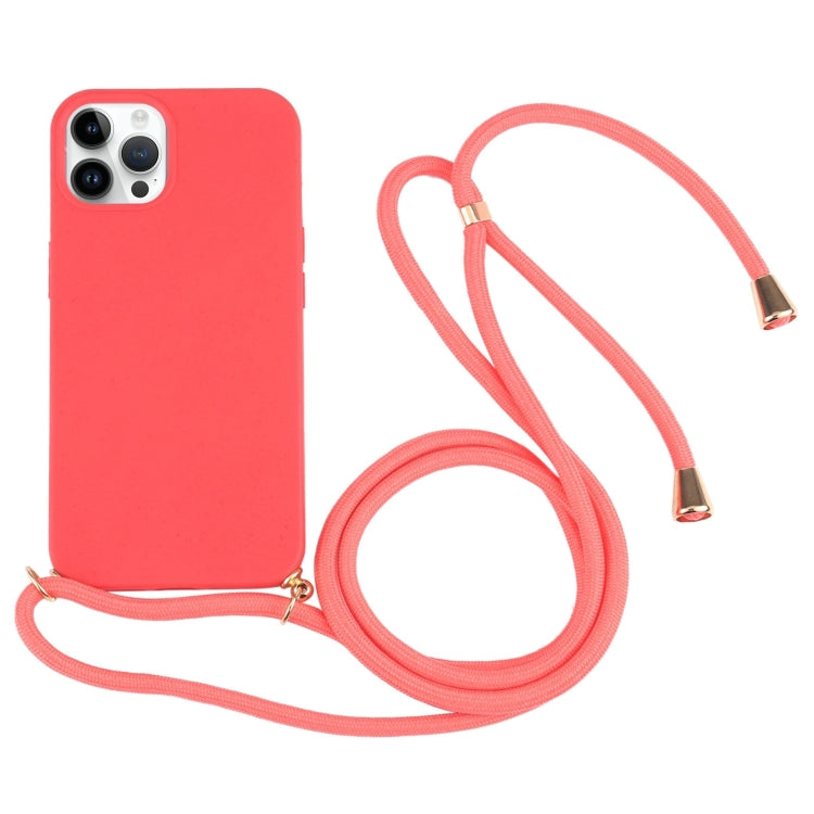 Wheat Straw TPU Shockproof Phone Case with Neck Lanyard, Series 2