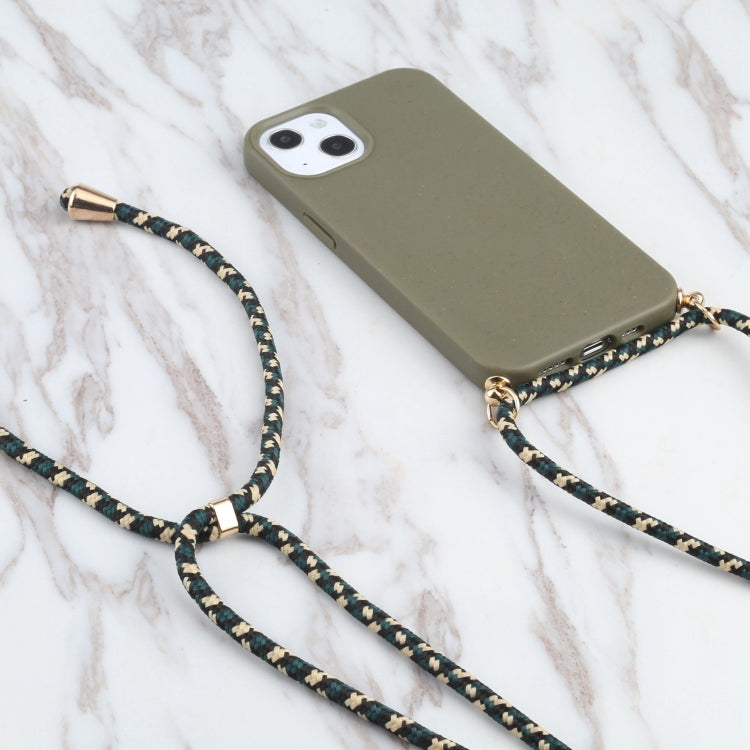 Wheat Straw TPU Shockproof Phone Case with Neck Lanyard, Series 2