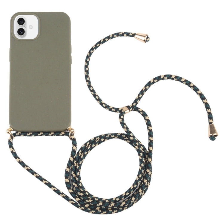 Wheat Straw TPU Shockproof Phone Case with Neck Lanyard, Series 2