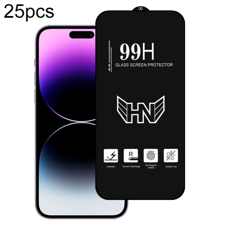 25pcs High Aluminum Large Arc Full Screen Tempered Glass Film