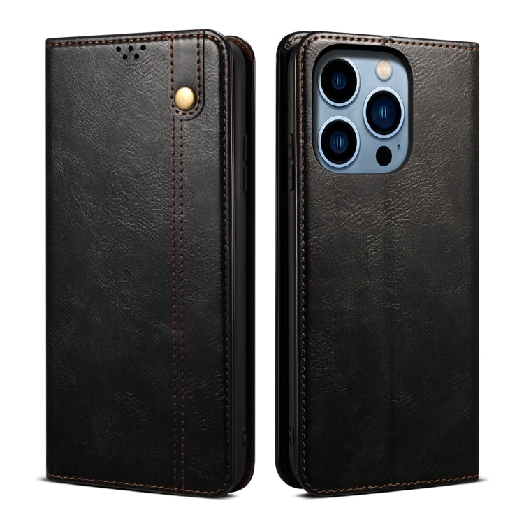 Oil Wax Crazy Horse Texture Leather Phone Case, Series 1