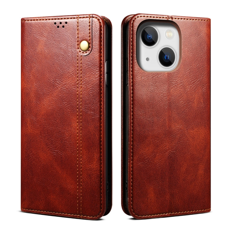 Oil Wax Crazy Horse Texture Leather Phone Case, Series 1