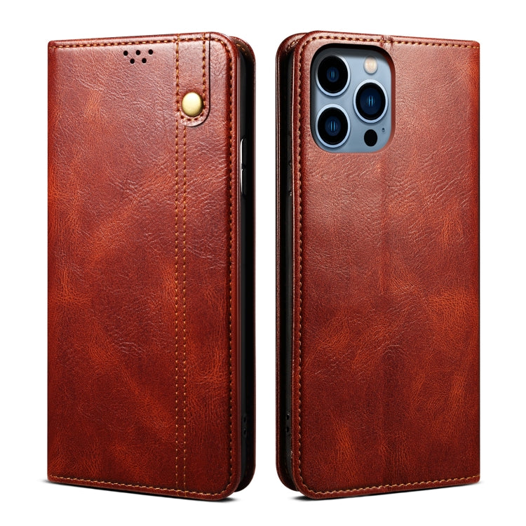 Oil Wax Crazy Horse Texture Leather Phone Case, Series 1