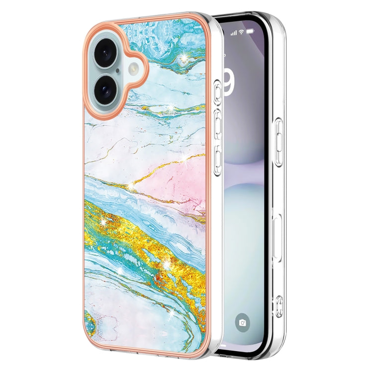 Electroplating Marble Pattern Dual-side IMD TPU Shockproof Phone Case, Series 1