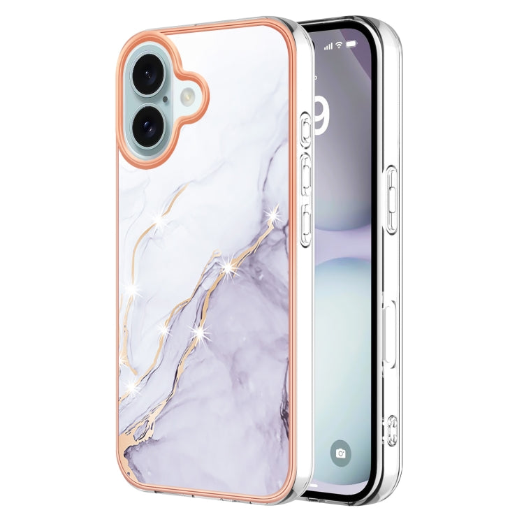 Electroplating Marble Pattern Dual-side IMD TPU Shockproof Phone Case, Series 1