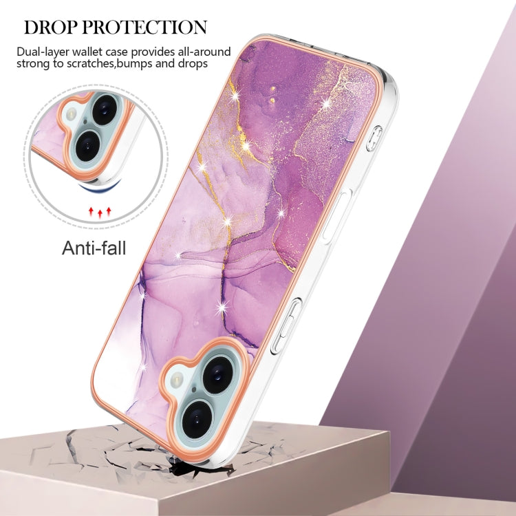 Electroplating Marble Pattern Dual-side IMD TPU Shockproof Phone Case, Series 2