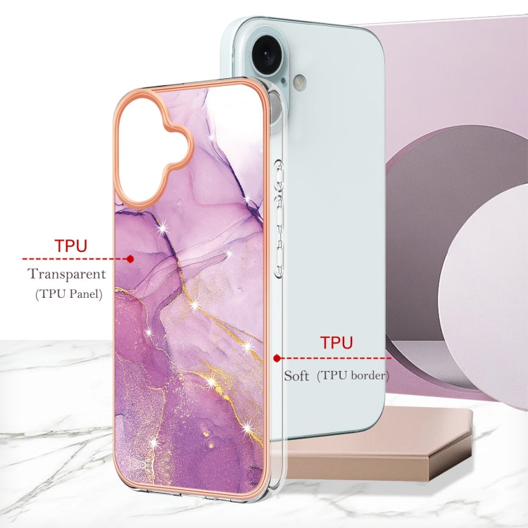 Electroplating Marble Pattern Dual-side IMD TPU Shockproof Phone Case, Series 2