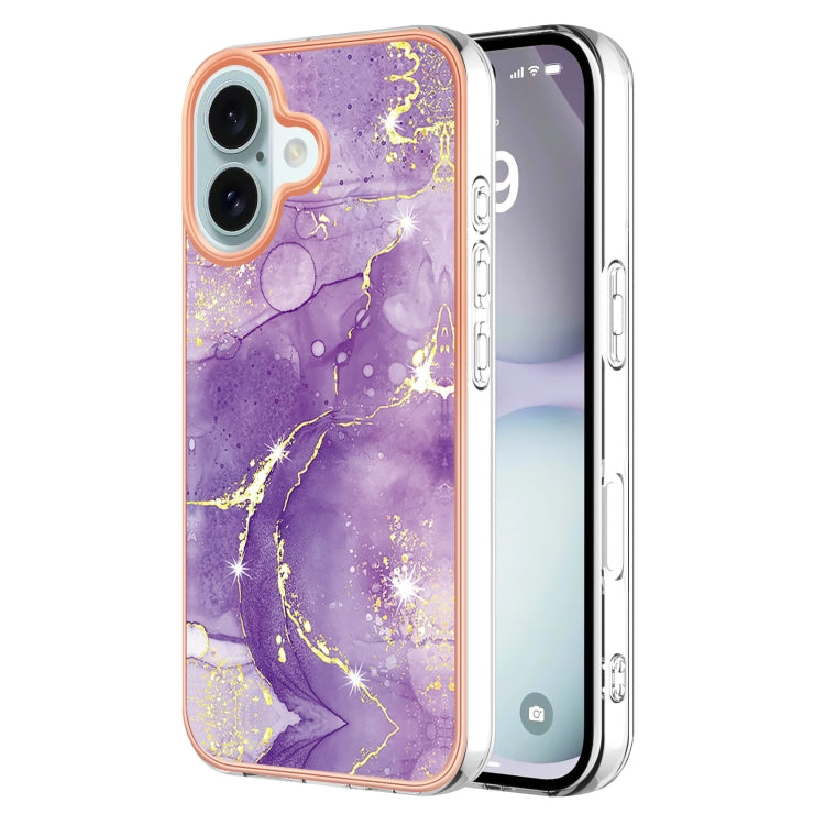 Electroplating Marble Pattern Dual-side IMD TPU Shockproof Phone Case, Series 2