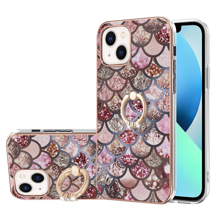 Electroplating Pattern IMD TPU Shockproof Case with Rhinestone Ring Holder, Series 1