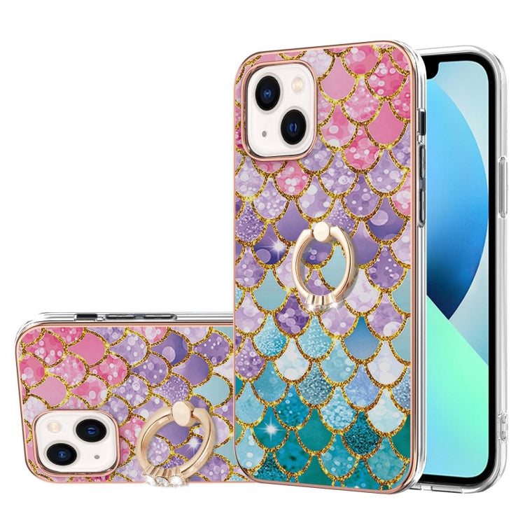 Electroplating Pattern IMD TPU Shockproof Case with Rhinestone Ring Holder, Series 1