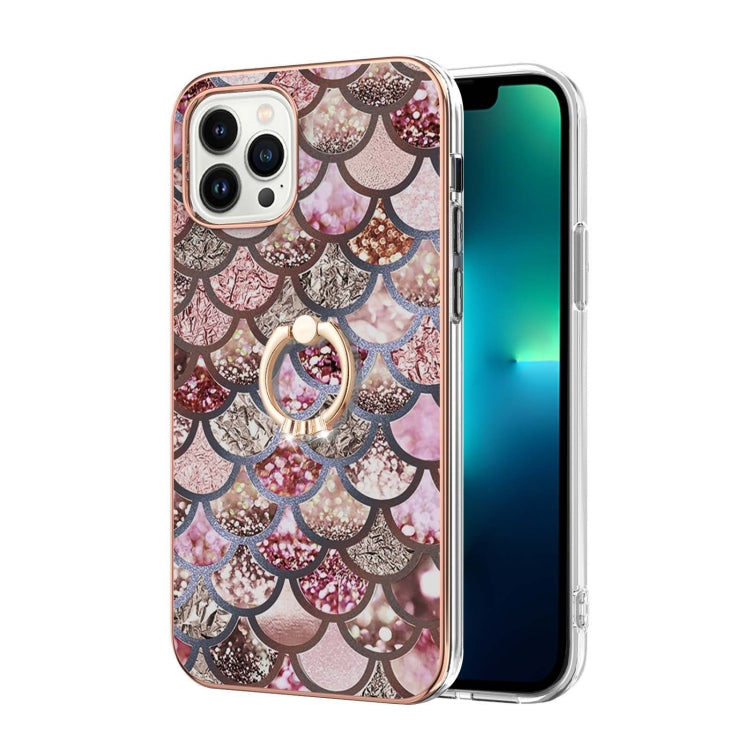 Electroplating Pattern IMD TPU Shockproof Case with Rhinestone Ring Holder, Series 1