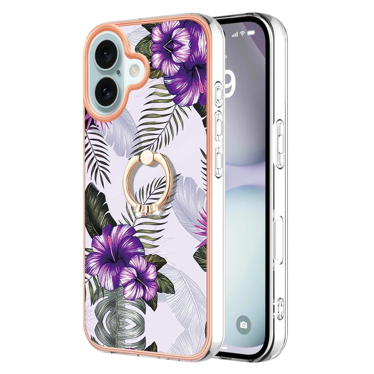 Electroplating Pattern IMD TPU Shockproof Case with Rhinestone Ring Holder, Series 1