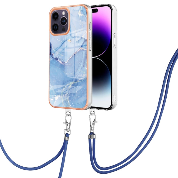 Electroplating Marble Dual-side IMD Phone Case with Lanyard, Series 2