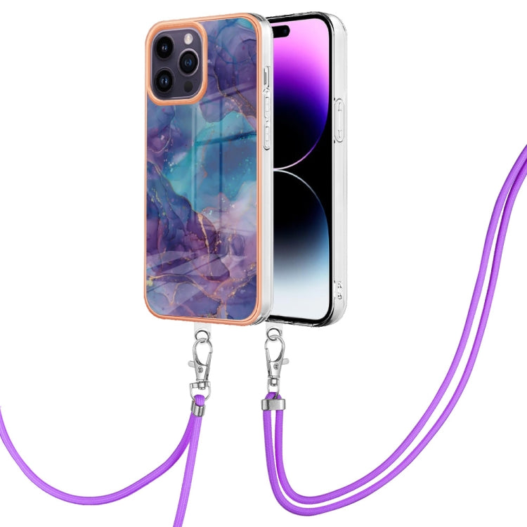 Electroplating Marble Dual-side IMD Phone Case with Lanyard, Series 2