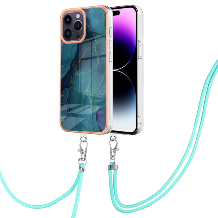 Electroplating Marble Dual-side IMD Phone Case with Lanyard, Series 2