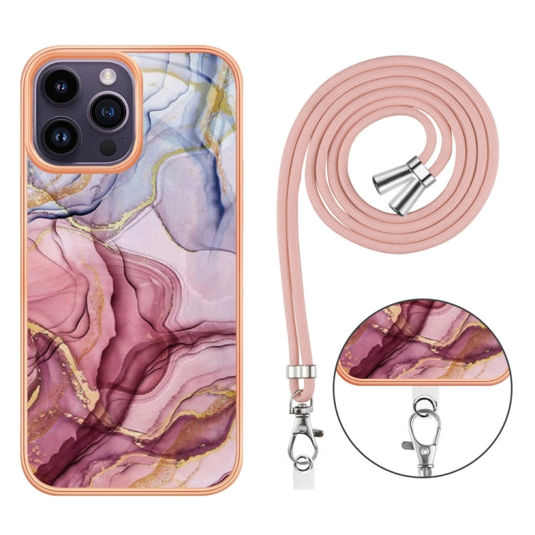 Electroplating Marble Dual-side IMD Phone Case with Lanyard, Series 1