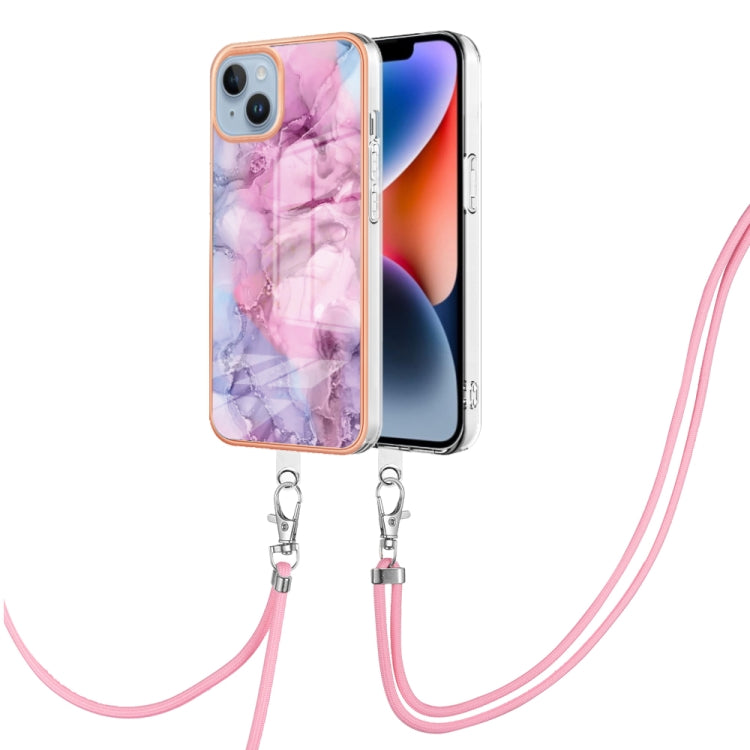 Electroplating Marble Dual-side IMD Phone Case with Lanyard, Series 1