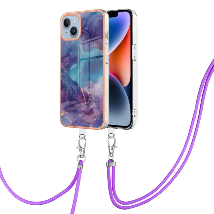 Electroplating Marble Dual-side IMD Phone Case with Lanyard, Series 1