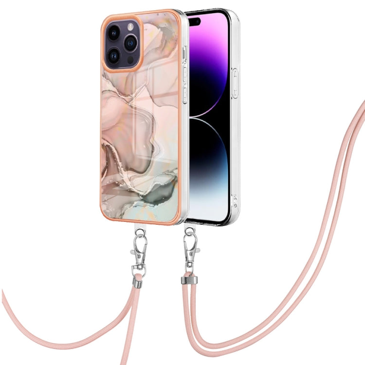 Electroplating Marble Dual-side IMD Phone Case with Lanyard, Series 2