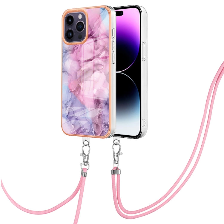 Electroplating Marble Dual-side IMD Phone Case with Lanyard, Series 2