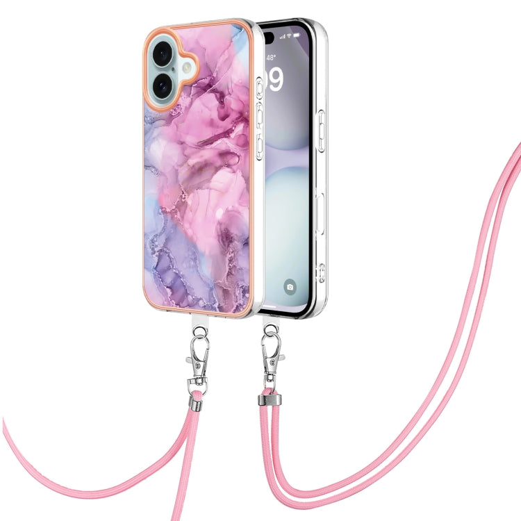 Electroplating Marble Dual-side IMD Phone Case with Lanyard, Series 1