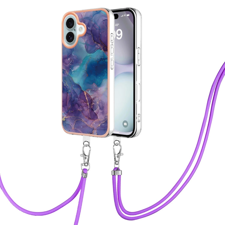 Electroplating Marble Dual-side IMD Phone Case with Lanyard, Series 1