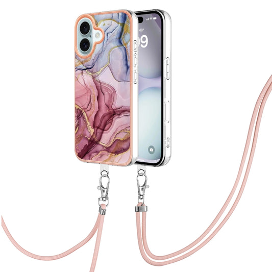 Electroplating Marble Dual-side IMD Phone Case with Lanyard, Series 2