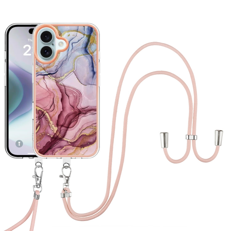 Electroplating Marble Dual-side IMD Phone Case with Lanyard, Series 2