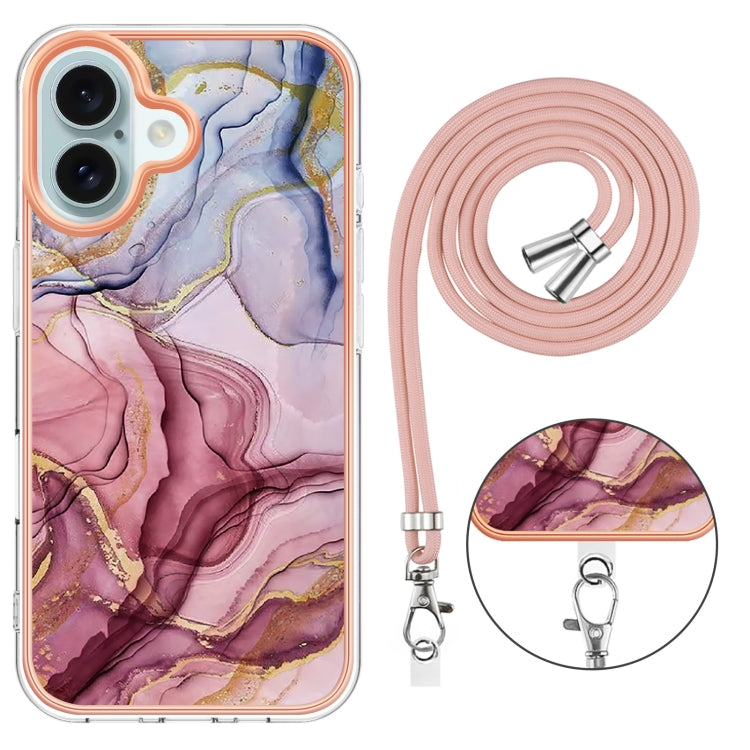 Electroplating Marble Dual-side IMD Phone Case with Lanyard, Series 2