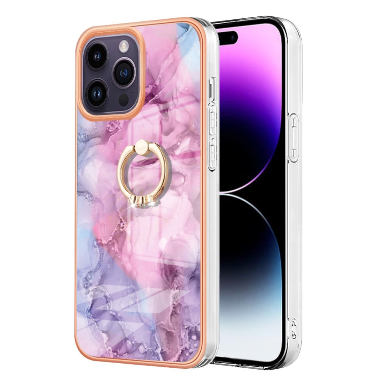 Electroplating Marble Dual-side IMD Phone Case with Ring, Series 2