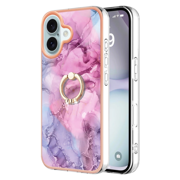 Electroplating Marble Dual-side IMD Phone Case with Ring, Series 1