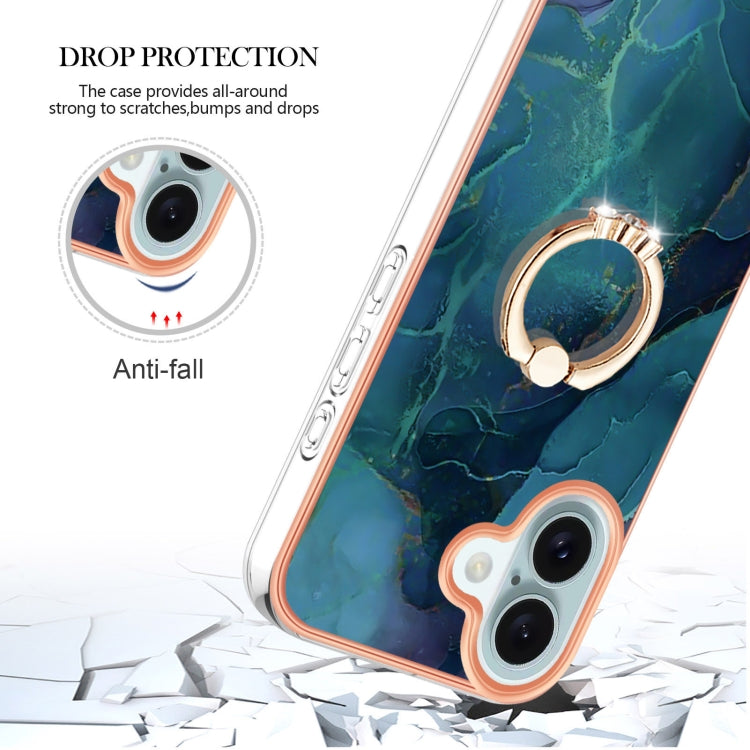 Electroplating Marble Dual-side IMD Phone Case with Ring, Series 2