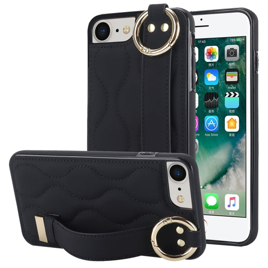 Non-slip Full Coverage Ring PU Phone Case with Wristband, Series 6