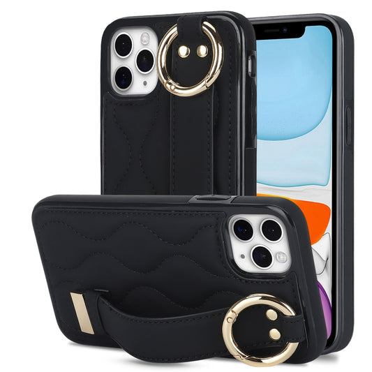 Non-slip Full Coverage Ring PU Phone Case with Wristband, Series 4