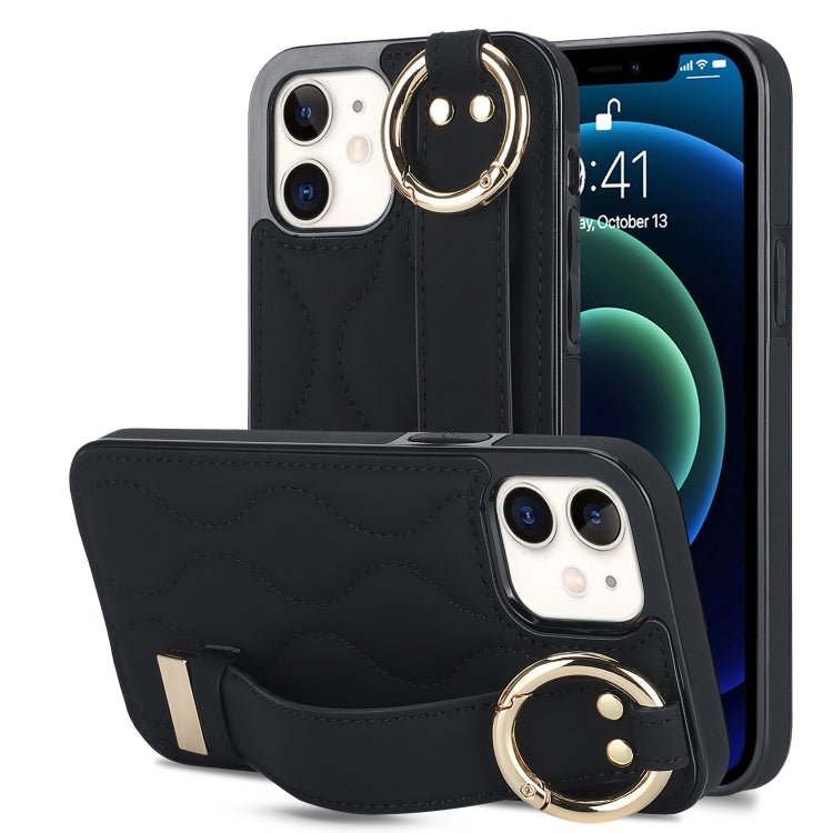 Non-slip Full Coverage Ring PU Phone Case with Wristband, Series 8