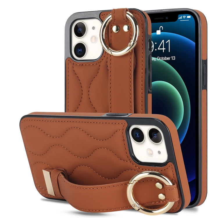 Non-slip Full Coverage Ring PU Phone Case with Wristband, Series 8