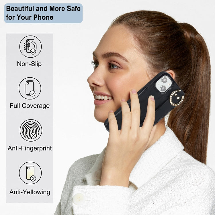 Non-slip Full Coverage Ring PU Phone Case with Wristband, Series 7