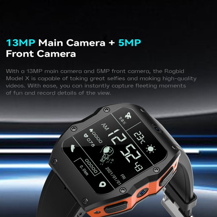 Model X 1.99 inch IP68 Waterproof Android 9.0 4G Dual Cameras Ceramics Smart Watch, 2GB+16GB, 4GB+128GB