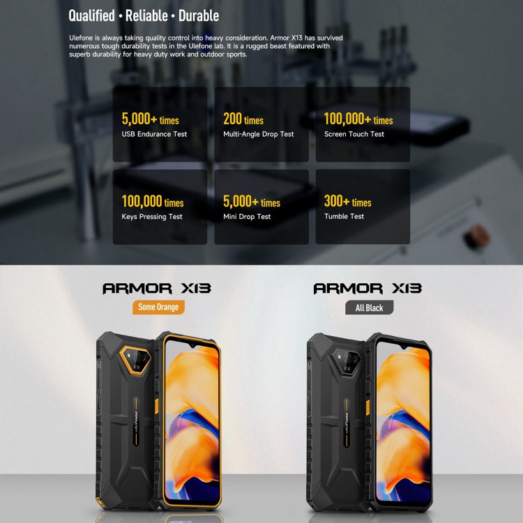 Ulefone Armor X13, IP68/IP69K Rugged Phone, 6.52 inch Android 13 MediaTek Helio G36 Octa Core, Network: 4G, NFC, OTG, 6GB+64GB